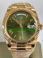 Rolex Day-Date 40MM Everose Gold Ref.228235 – Olive Green Roman Dial