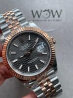 VSF Factory 1:1 Rolex Datejust 41mm 126331 904L RG/SS Fltued Bezel Pattern Motif Grey Dial Stick VS3235 - Image 2