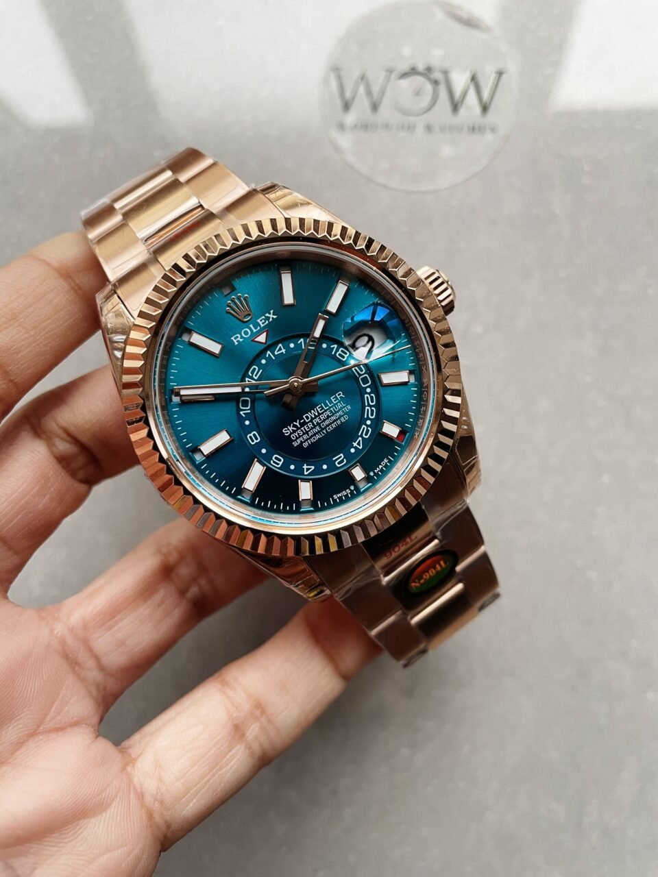 1-8-960x1280-1 Noob FACTORY 1:1 Rolex Sky-Dweller 326935 RG/SS Turquosi Dial - Image 1