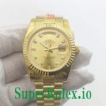 Rolex Day-Date 36MM Yellow Gold Silver Diamond Dial Ref.118238