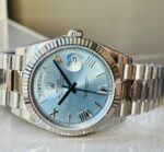 EWF Factory SS 1:1 Rolex Day Date II 228239 Best Edition Light Blue Dial A3255 - Image 7