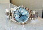 EWF Factory SS 1:1 Rolex Day Date II 228239 Best Edition Light Blue Dial A3255 - Image 6