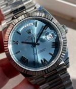 EWF Factory SS 1:1 Rolex Day Date II 228239 Best Edition Light Blue Dial A3255 - Image 4