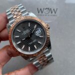 VSF Factory 1:1 Rolex Datejust 41mm 126331 904L RG/SS Fltued Bezel Pattern Motif Grey Dial Stick VS3235
