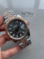 VSF Factory 1:1 Rolex Datejust 41mm 126331 904L RG/SS Fltued Bezel Pattern Motif Grey Dial Stick VS3235