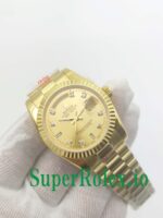 Rolex Day-Date 36MM Yellow Gold Silver Diamond Dial Ref.118238 - Image 6