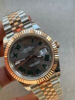 GMF GM Factory 1:1 Rolex DateJust Men 41mm “wimbledon” RG and SS V2 Grey textured Dial Roman Markers - Image 2