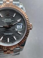 VSF Factory 1:1 Rolex Datejust 41mm 126331 904L RG/SS Fltued Bezel Pattern Motif Grey Dial Stick VS3235 - Image 5