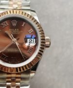 KZF Factory 1:1 Rolex Datejust 28mm 904L RG/SS Brown Dial A2671 - Image 3