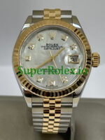 Rolex White Mother-Of-Pearl Diamond Dial Lady-Datejust Ref.279173