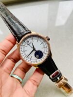 Rolex Cellini Moonphase 50535 RG White Dial on Leather Strap Asia 3195 Mod - Image 2