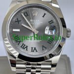 Rolex Datejust 41 Steel Slate Green Roman Ref.126300