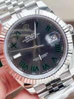 Rolex DateJust Men “wimbledon”SS Grey textured Dial Roman Markers - Image 7