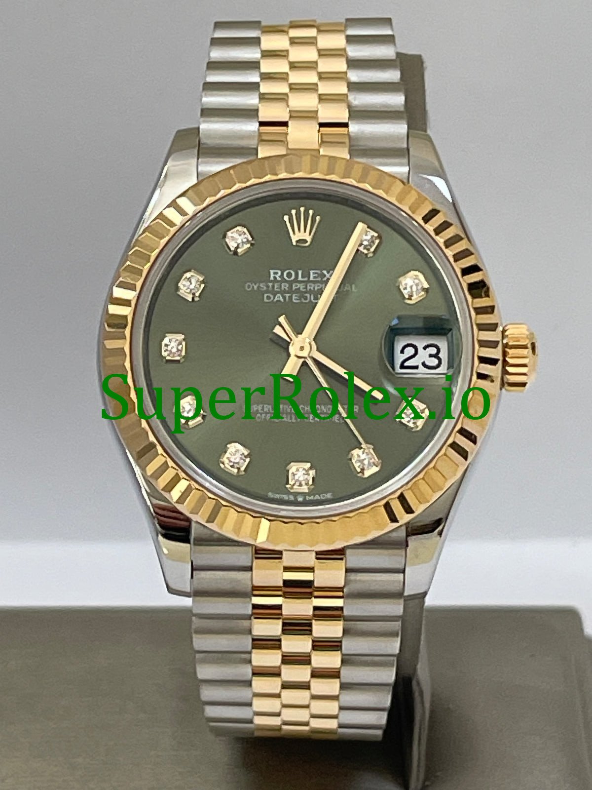 4d8s3q9f-8839 Rolex Datejust 31 Steel and Yellow Gold Olive Green Diamond Dial Ref.278273 - Image 1