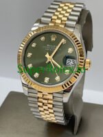 Rolex Datejust 31 Steel and Yellow Gold Olive Green Diamond Dial Ref.278273 - Image 5