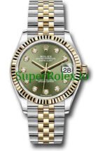 Rolex Datejust 31 Steel and Yellow Gold Olive Green Diamond Dial Ref.278273 - Image 2