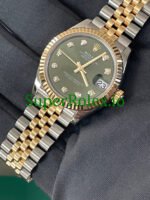 Rolex Datejust 31 Steel and Yellow Gold Olive Green Diamond Dial Ref.278273 - Image 3