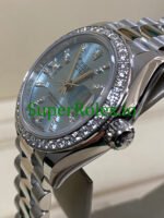 Rolex Platinum Lady-Datejust 28 Ice Blue Diamond Dial Ref.279136RBR - Image 5