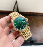 EWF Factory 1:1 Rolex Day Date 40 YG 904L Steel Best Edition Green Dial A3255