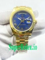 Rolex Day-Date 36MM Yellow Gold Blue Roman Dial Ref.18238 - Image 5
