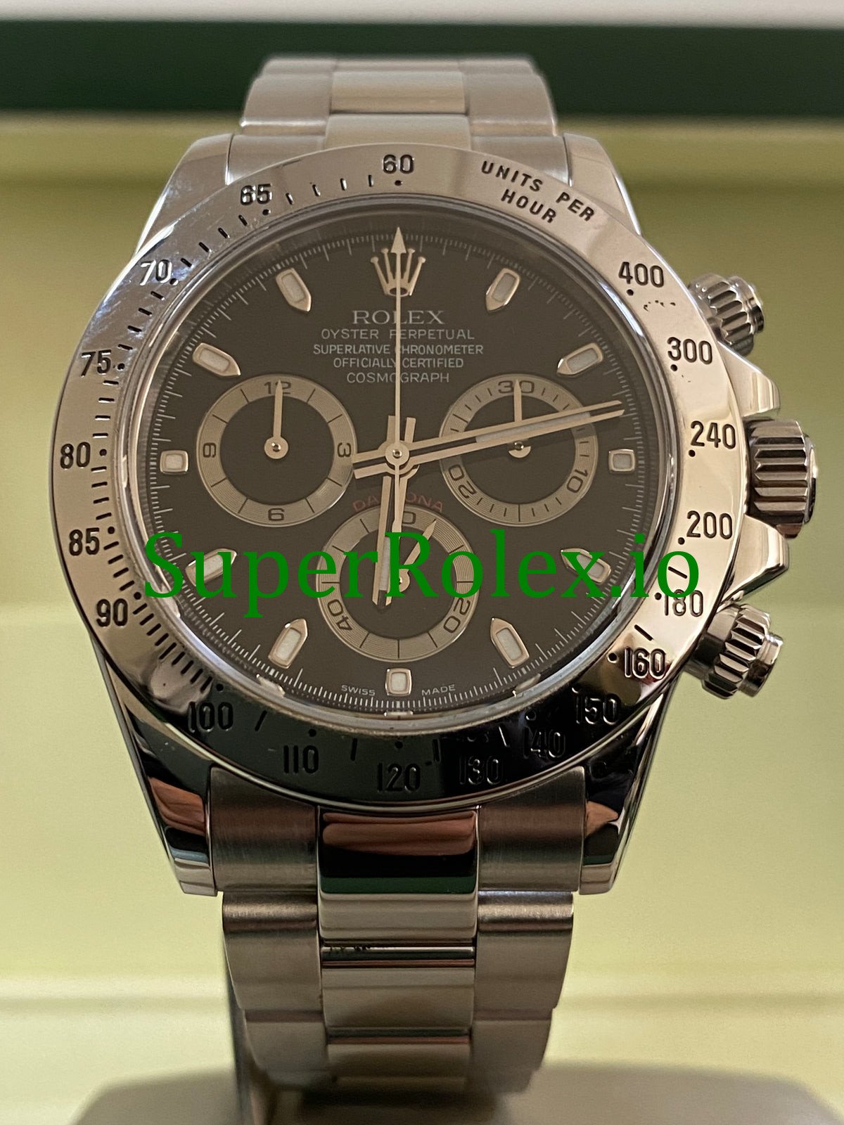 5e2f1i68-1054 Rolex Cosmograph Daytona 40 Steel Black Index Dial Ref.116520 - Image 1