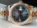 GMF GM Factory 1:1 Rolex DateJust Men 41mm “wimbledon” RG and SS V2 Grey textured Dial Roman Markers - Image 6