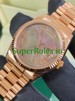 Rolex Day-Date 36MM Everose Gold Tahitian Mother of Pearl Roman Dial Ref.118235 - Image 3