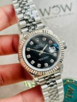 Rolex Datejust 28mm 904L SS Black Dial Diamond markers - Image 2