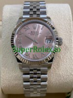 Rolex Datejust 31 Steel and White Gold Pink Roman Dial Ref.278274 - Image 4