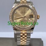Rolex Datejust 31 Steel and Yellow Gold Champagne Diamond Dial Ref.178383