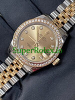 Rolex Datejust 31 Steel and Yellow Gold Champagne Diamond Dial Ref.178383 - Image 4