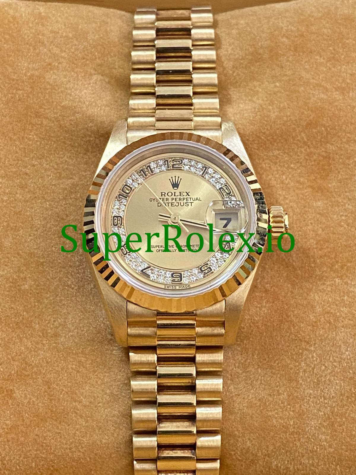 9os9t9mb-3994 Rolex Lady-Datejust 26MM Yellow Gold Myriad Diamond Dial Ref.69178 - Image 1