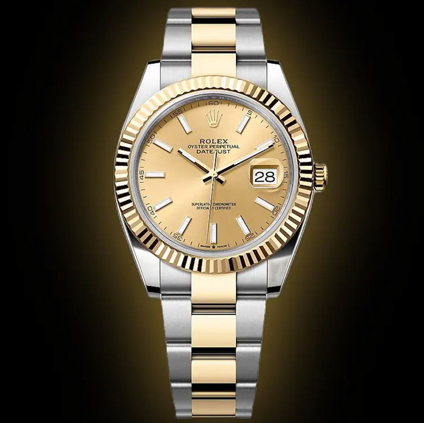 Champagne Dial, Yellow Rolesor, 41.0 mm, 100.0 m