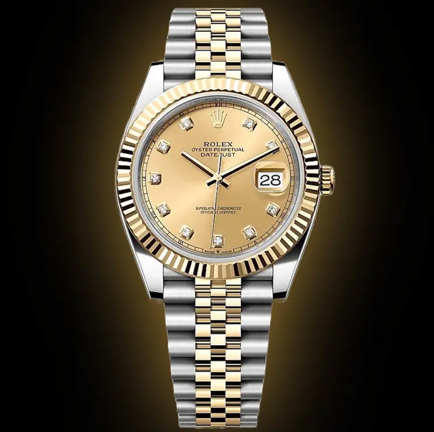 Champagne Dial, Yellow Rolesor, 41.0 mm, Manual Winding