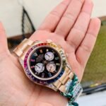 BLF Factory 1:1 Rolex Daytona 116589RBOW YG Rainbow Crystal Best Edition Black Dial A4130