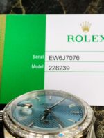 SS Factory 1:1 Rolex Day Date II Best Edition BAGUETTE DIAMONDS Bezel Ice Blue Dial Crystal Markers A3255 - Image 4