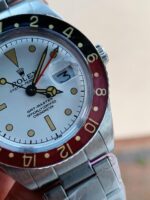 Vintage Rolex GMT Master 6542 Black/Red Bezel White Dial A2836 - Image 2