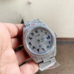 Rolex OYSTER PERPETUAL 41mm 904L SS MOISSANITE DIAMONDS BRACELET AND DIAL A2824 iced out