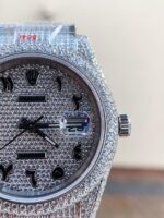 Rolex OYSTER PERPETUAL 41mm 904L SS MOISSANITE DIAMONDS BRACELET AND DIAL A2824 iced out - Image 4