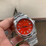EW FACTORY 1:1 Rolex OYSTER PERPETUAL CORAL RED DIAL 41MM Asian A3230