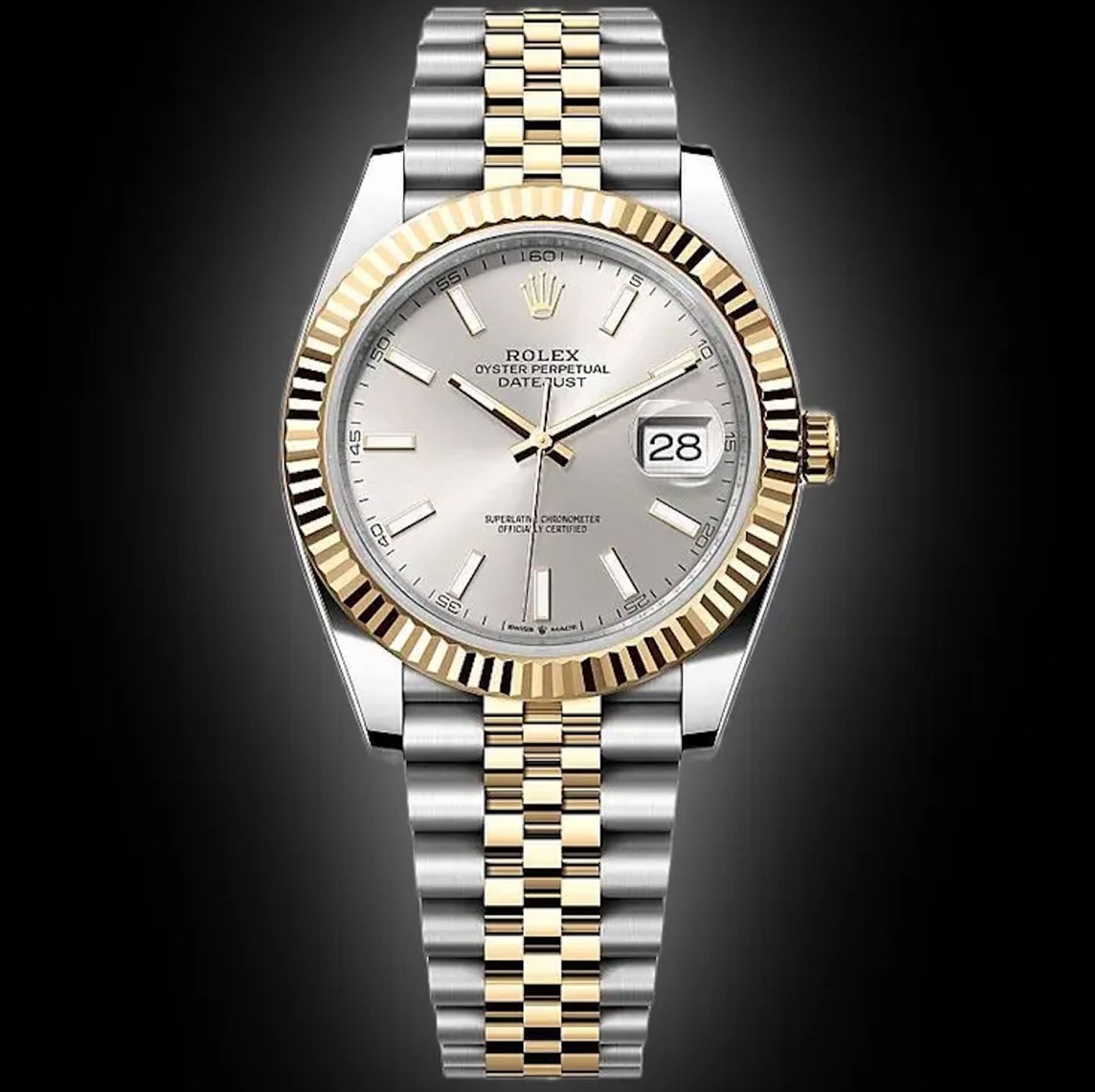 Silver Dial, Yellow Rolesor, 41.0 mm, Automatic