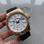 Twf FACTORY 1:1 Rolex Skydweller SS/RG best edition white dial