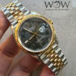 VSF Factory 1:1 Rolex datejust 36mm Wimbledon gold Best Edition 904L Wimbledon Steel Gray Dial Green Roman VR3235VSF