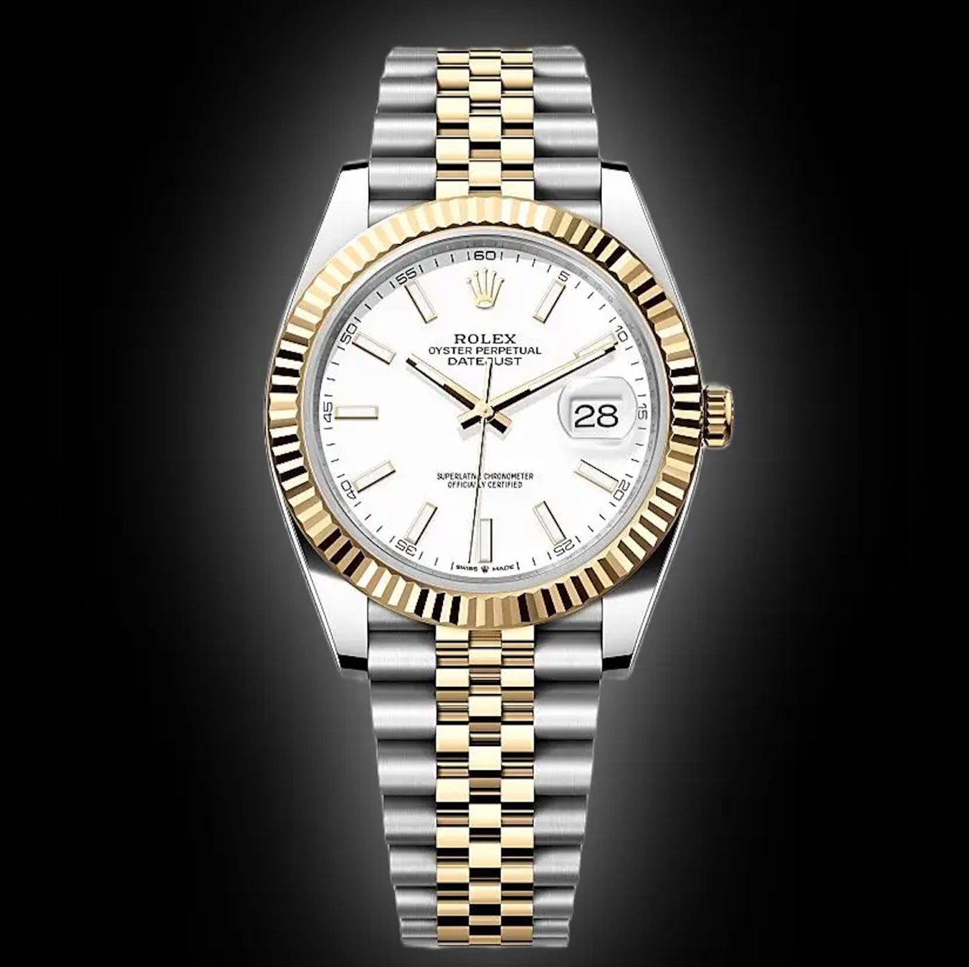 White Dial, Yellow Rolesor, 41.0 mm, Automatic