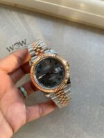 GMF GM Factory 1:1 Rolex DateJust Men 41mm “wimbledon” RG and SS V2 Grey textured Dial Roman Markers - Image 4