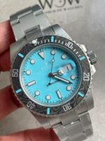 DIWF FACTORY 1:1 Rolex Submariner Sandblasted Best Edition Carbon Bezel Tiffany Blue Dial Dial VR3135 - Image 8