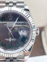 Rolex DateJust Men “wimbledon”SS Grey textured Dial Roman Markers - Image 5