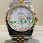 Rolex Datejust 36 Steel and Yellow Gold White Roman Dial Ref.116233