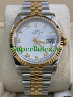 Rolex Datejust 36 Steel and Yellow Gold White Roman Dial Ref.116233 - Image 2