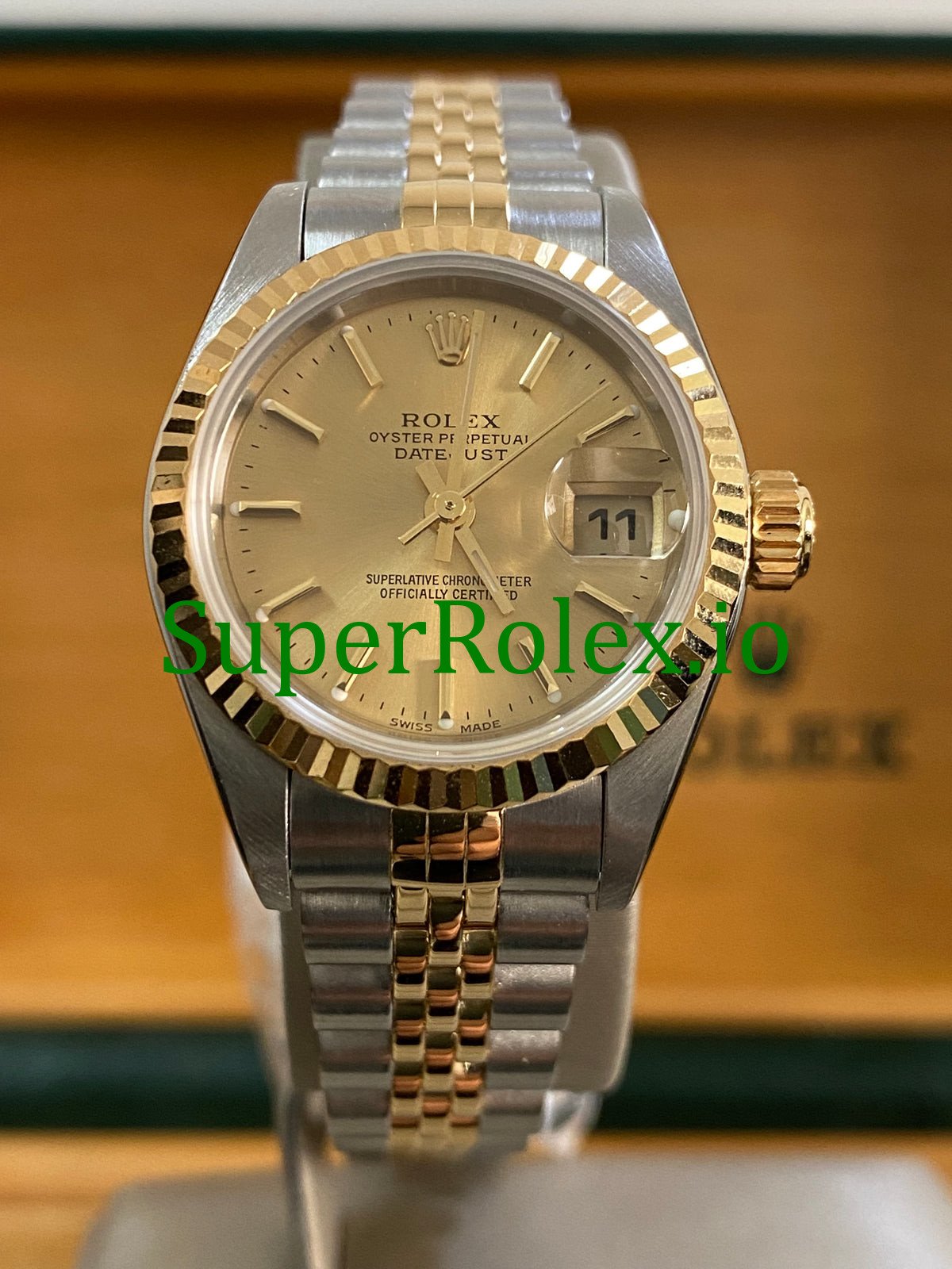 e9xtb3dl-1423 Rolex Lady-Datejust 26MM Yellow Gold and Steel Champagne Index Dial Ref.79173 - Image 1